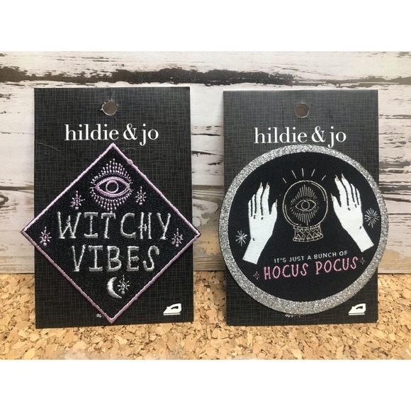 Witch Themed Bundle! 2 iron-on appliques and 4 enamel pins - Picture 2 of 3